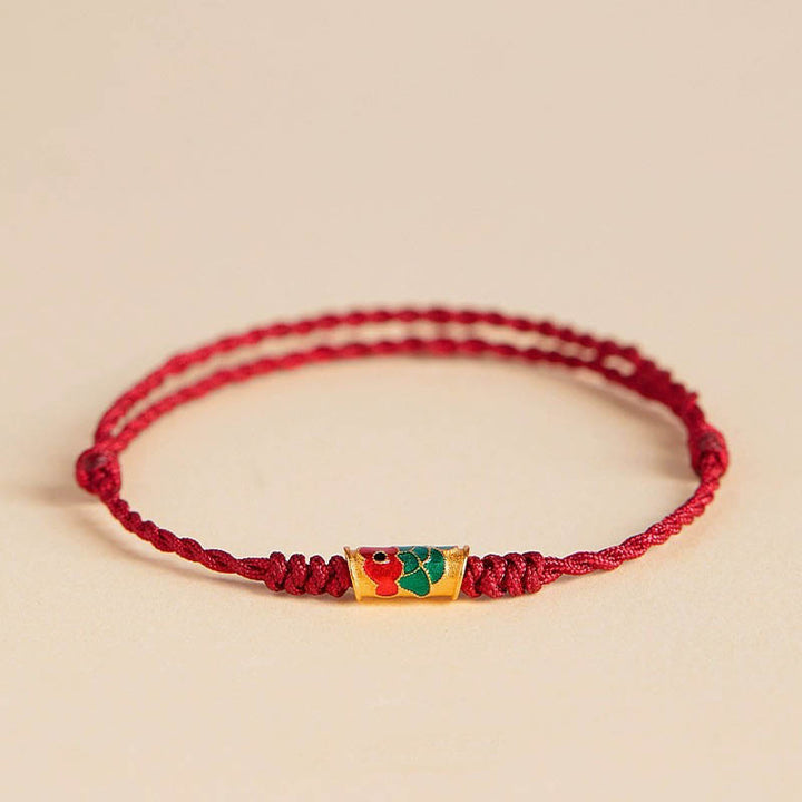 Bracelet en corde tressée fait main en forme de poisson koï de Buddha Stones
