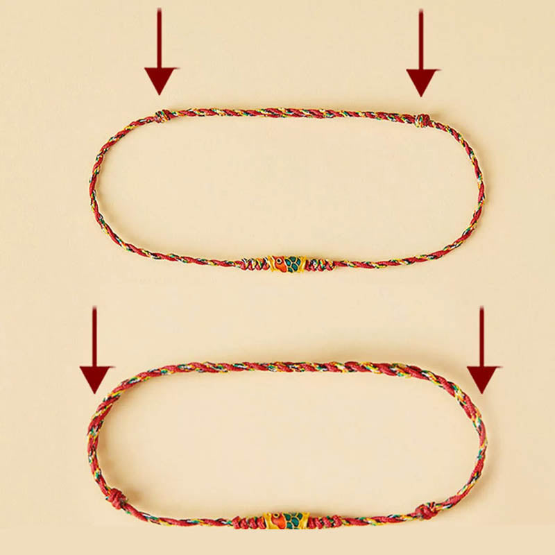 Bracelet en corde tressée fait main en forme de poisson koï de Buddha Stones