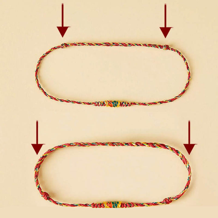 Bracelet en corde tressée fait main en forme de poisson koï de Buddha Stones