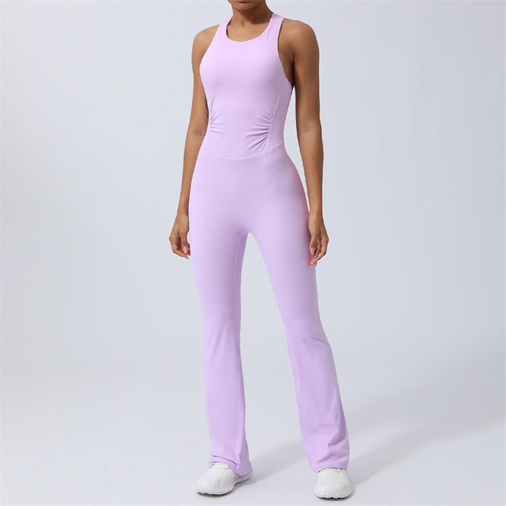Combinaison évasée sans manches croisée pour femme Buddha Stones pour le sport, le fitness, le yoga - Violet - US8-10，UK/AU12-14，EU40-42 (XL) - image 13