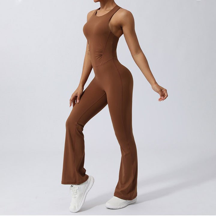 Combinaison évasée sans manches croisée pour femme Buddha Stones pour le sport, le fitness, le yoga - image 3