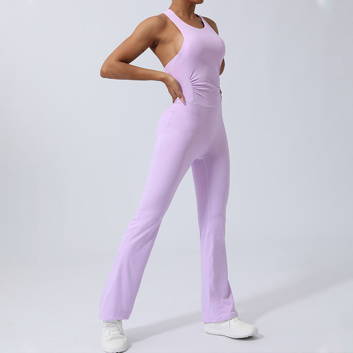 Combinaison évasée sans manches croisée pour femme Buddha Stones pour le sport, le fitness, le yoga - image 15