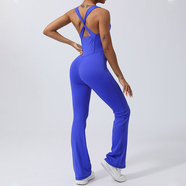 Combinaison évasée sans manches croisée pour femme Buddha Stones pour le sport, le fitness, le yoga - image 17