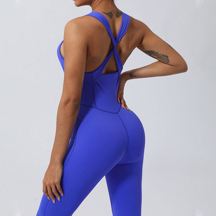 Combinaison évasée sans manches croisée pour femme Buddha Stones pour le sport, le fitness, le yoga - image 19