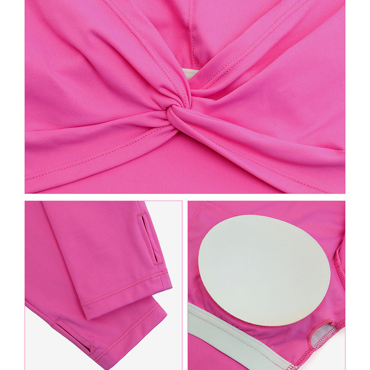 Buddha Stones Femmes Entraînement À Manches Longues Croisé Dos Nu Haut T-shirt Leggings Sports Fitness Yoga Tenue - image 21