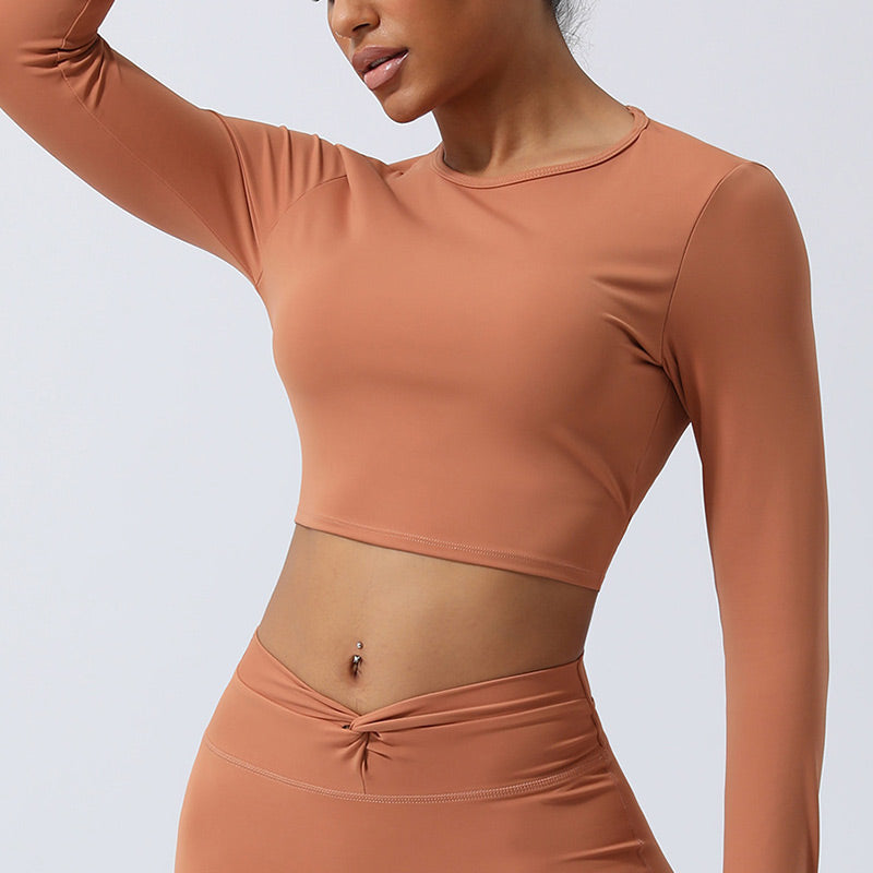 Buddha Stones Femmes Entraînement À Manches Longues Croisé Dos Nu Haut T-shirt Leggings Sports Fitness Yoga Tenue - image 16