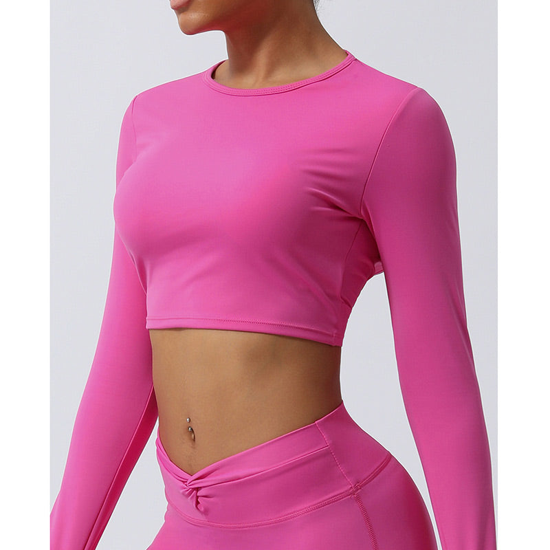 Buddha Stones Femmes Entraînement À Manches Longues Croisé Dos Nu Haut T-shirt Leggings Sports Fitness Yoga Tenue - image 20