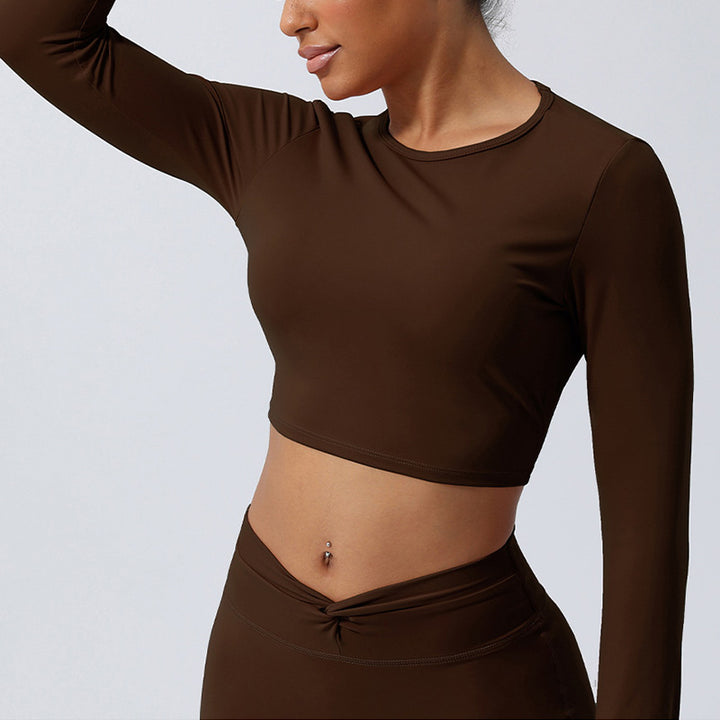 Buddha Stones Femmes Entraînement À Manches Longues Croisé Dos Nu Haut T-shirt Leggings Sports Fitness Yoga Tenue - image 25