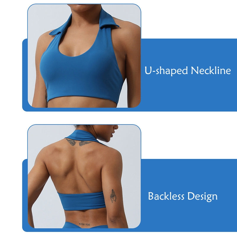 Ensemble de 2 pièces de yoga sans Buddha Stones avec haut dos nu et short évasé et pantalon de sport - image 5