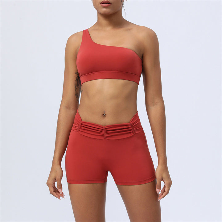 Ensemble de 2 pièces de Buddha Stones , haut dos nu, soutien-gorge, short, leggings, pantalon, tenue de fitness et de yoga - Rouge - 2 pièces (haut et short) - US12，UK/AU16，EU44 (2XL) - image 7