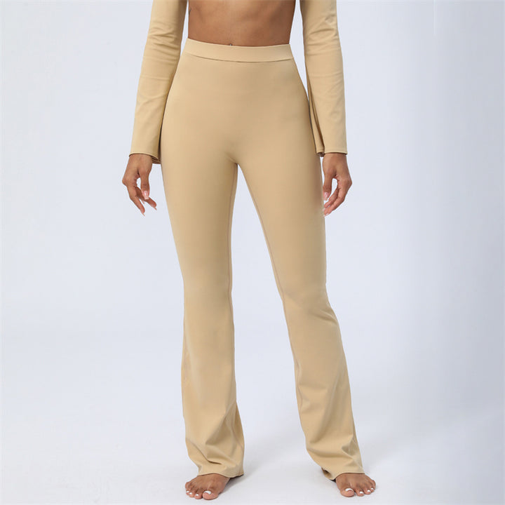 Buddha Stones Haut à manches longues et dos nu avec bretelles et soutien-gorge Pantalon évasé Tenue de fitness et de yoga - Brun - Pantalon - US8-10，UK/AU12-14，EU40-42 (XL)  - image 18