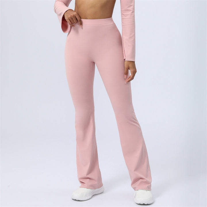 Buddha Stones Haut à manches longues et dos nu avec bretelles et soutien-gorge Pantalon évasé Tenue de fitness et de yoga - Rose - Pantalon - US8-10，UK/AU12-14，EU40-42 (XL)  - image 34