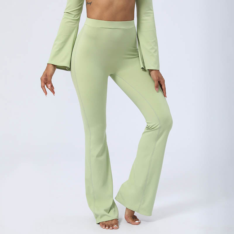 Buddha Stones Haut à manches longues et dos nu avec bretelles et soutien-gorge Pantalon évasé Tenue de fitness et de yoga - image 1