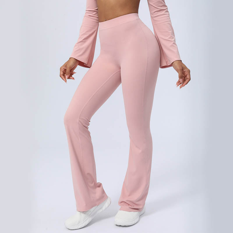 Buddha Stones Haut à manches longues et dos nu avec bretelles et soutien-gorge Pantalon évasé Tenue de fitness et de yoga - image 35