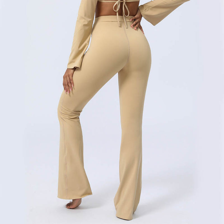 Buddha Stones Haut à manches longues et dos nu avec bretelles et soutien-gorge Pantalon évasé Tenue de fitness et de yoga - image 20