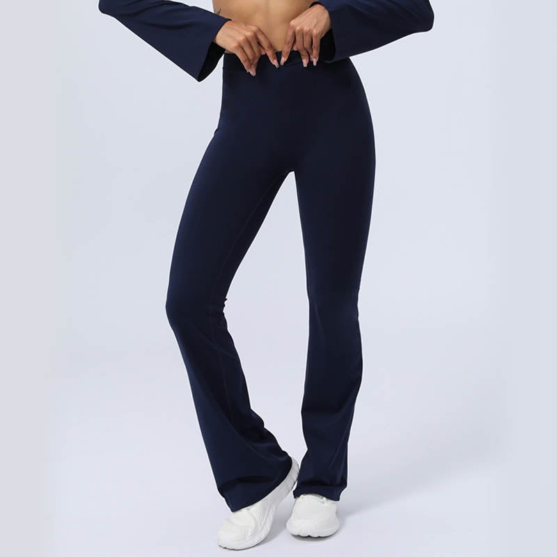 Buddha Stones Haut à manches longues et dos nu avec bretelles et soutien-gorge Pantalon évasé Tenue de fitness et de yoga - image 29