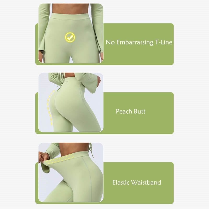 Buddha Stones Haut à manches longues et dos nu avec bretelles et soutien-gorge Pantalon évasé Tenue de fitness et de yoga - image 4