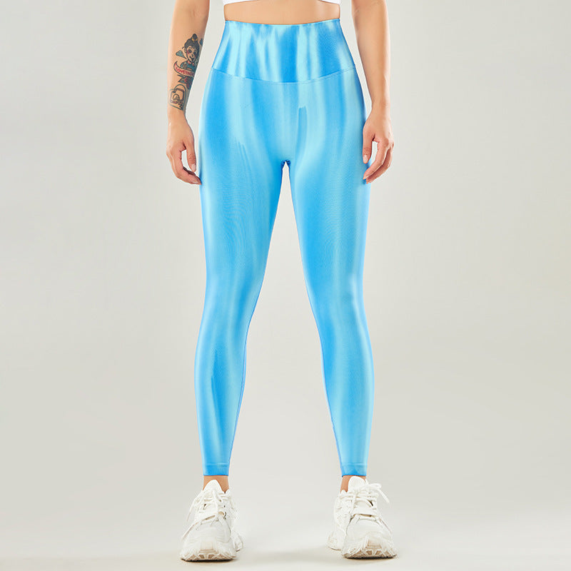 Pantalon de yoga taille haute sans couture avec imprimé tie-dye Buddha Stones pour femme