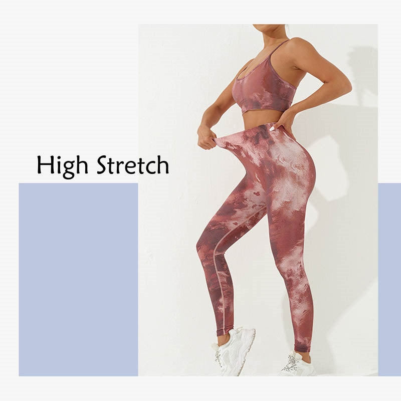 Ensemble de 2 pièces de Buddha Stones imprimé camouflage dos nu bretelles croisées haut soutien-gorge short leggings pantalon fitness yoga tenue - image 15