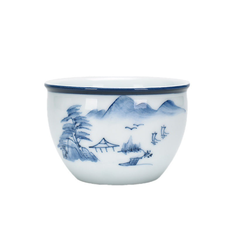 Buddha Stones Poisson Koi Fleur de Lotus Feuille Montagnes Arbre Tasse à Thé en Céramique Tasse à Thé Kung Fu 130 ml