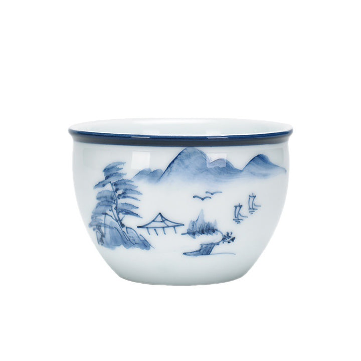 Buddha Stones Poisson Koi Fleur de Lotus Feuille Montagnes Arbre Tasse à Thé en Céramique Tasse à Thé Kung Fu 130 ml