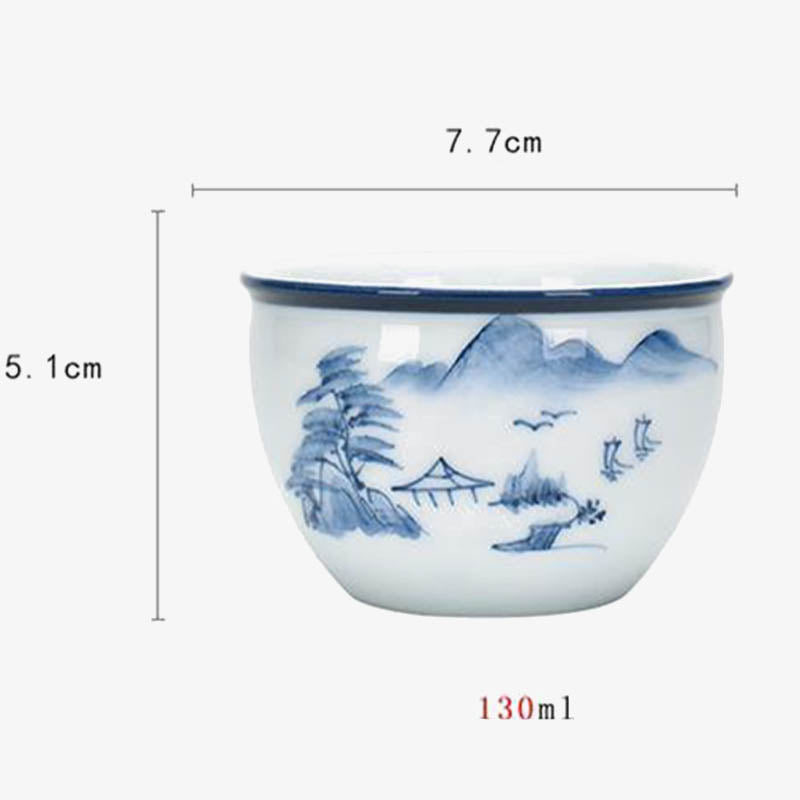 Buddha Stones Poisson Koi Fleur de Lotus Feuille Montagnes Arbre Tasse à Thé en Céramique Tasse à Thé Kung Fu 130 ml