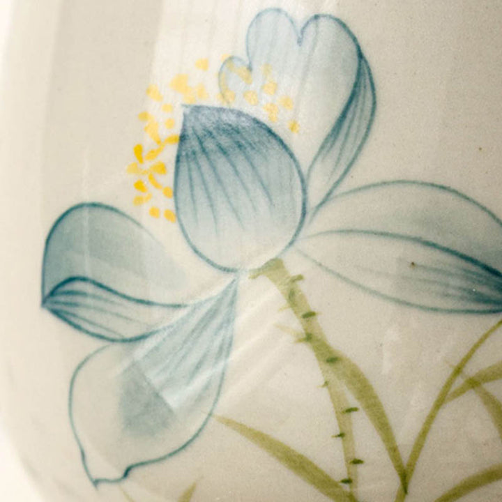 Tasse à thé en céramique peinte à la main avec des Buddha Stones et des fleurs de lotus Tasse à thé Kung Fu