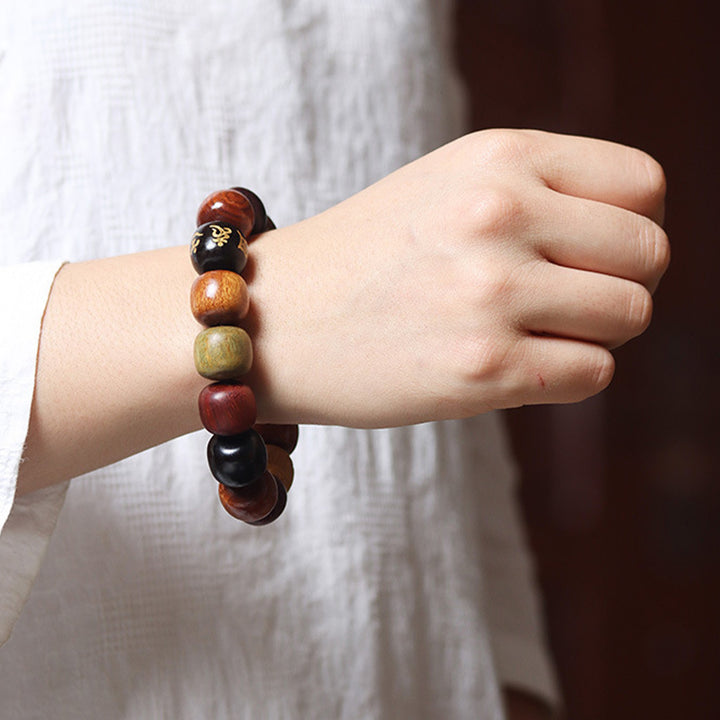 Buddha Stones Tibet Divers Bois Bracelet de Pureté Om Mani Padme Hum