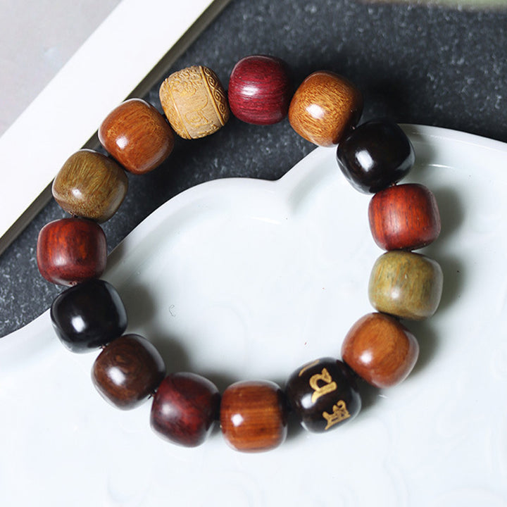 Buddha Stones Tibet Divers Bois Bracelet de Pureté Om Mani Padme Hum
