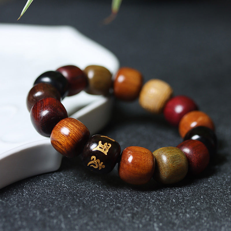 Buddha Stones Tibet Divers Bois Bracelet de Pureté Om Mani Padme Hum