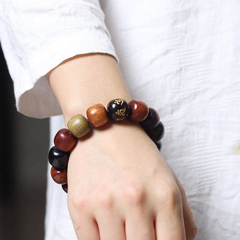 Buddha Stones Tibet Divers Bois Bracelet de Pureté Om Mani Padme Hum