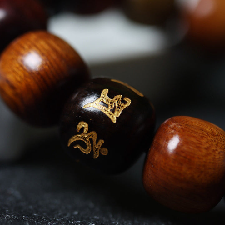 Buddha Stones Tibet Divers Bois Bracelet de Pureté Om Mani Padme Hum