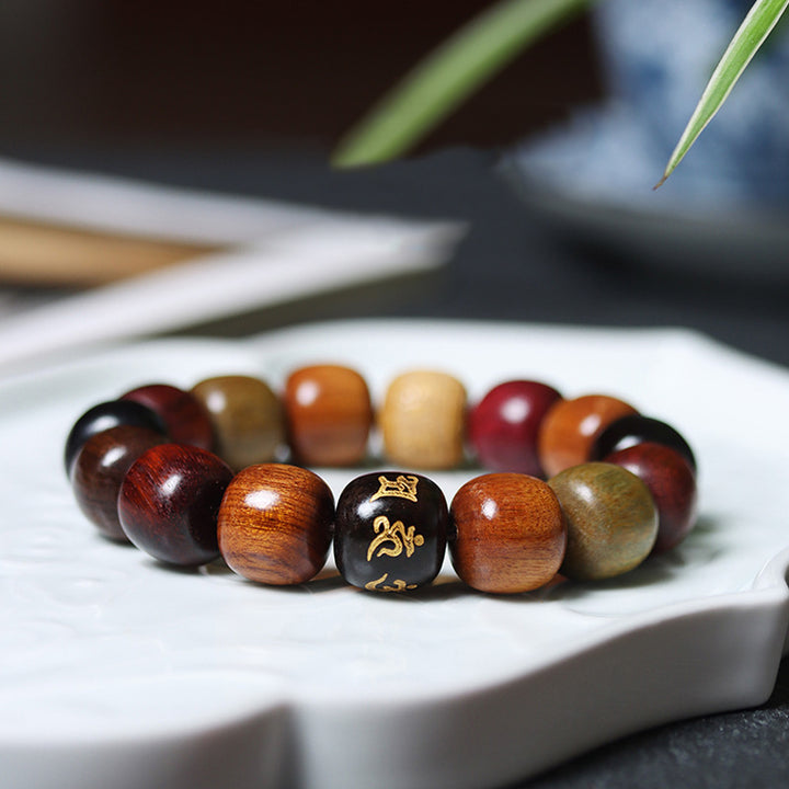 Buddha Stones Tibet Divers Bois Bracelet de Pureté Om Mani Padme Hum
