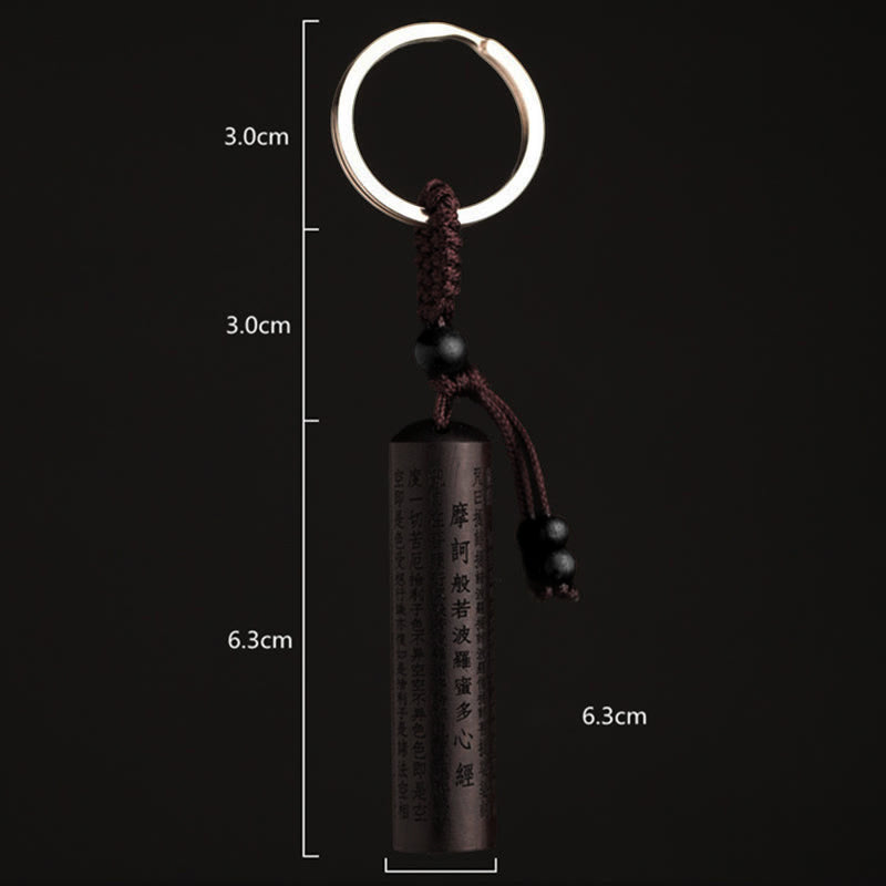 Porte-clés en ébène du Tibet avec le Sutra du cœur et la paix - image 4