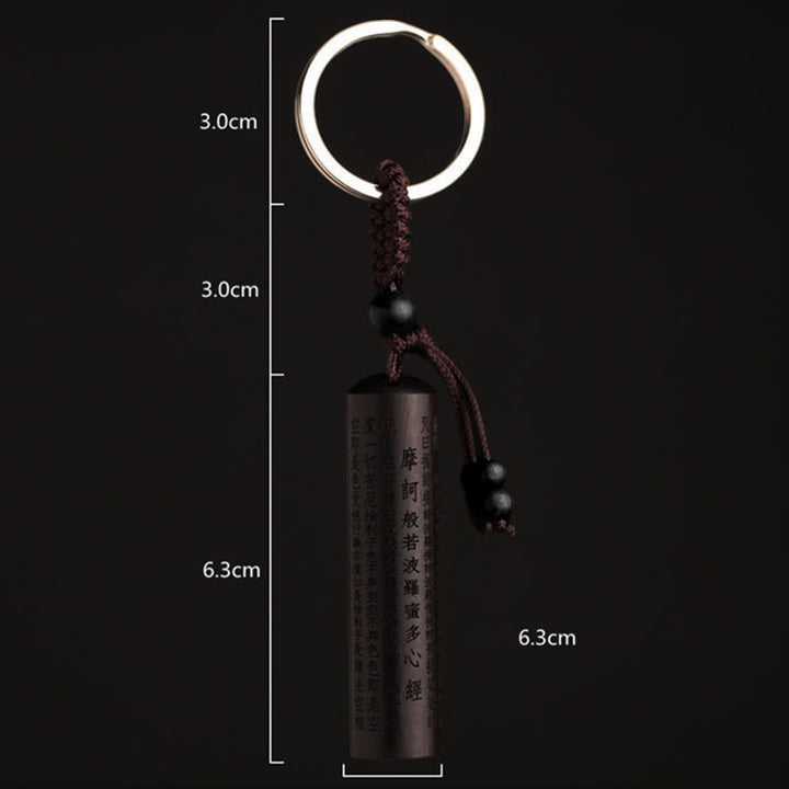 Porte-clés en ébène du Tibet avec le Sutra du cœur et la paix - image 4