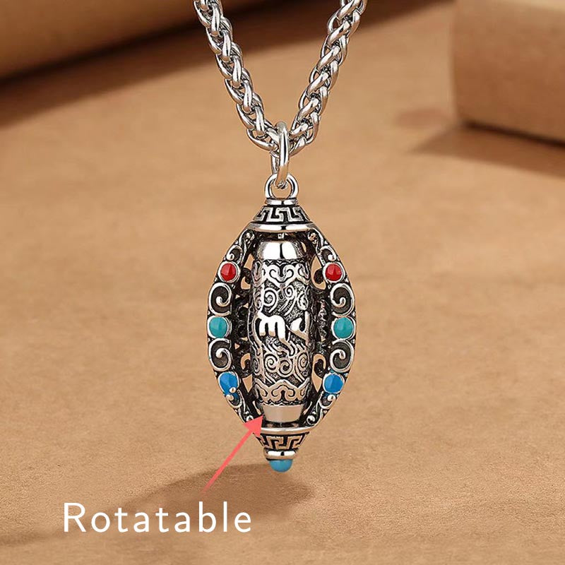 Collier pendentif rotatif en Buddha Stones tibétain Om Mani Padme Hum Pureté - Om Mani Padme Hum - image 0