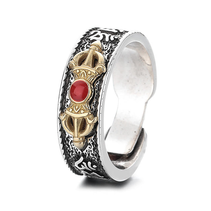 Buddha Stones en pierres de bouddha Om Mani Padme Hum, Agate rouge Dorje Vajra
