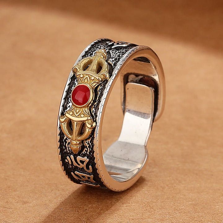 Buddha Stones en pierres de bouddha Om Mani Padme Hum, Agate rouge Dorje Vajra