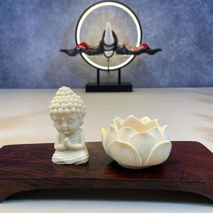 Buddha Stones, Mini fruits ivoire, Tathagata, bouddha Lotus Kwan Yin Avalokitesvara Manjusri Samantabhadra, décoration de bureau de sérénité - image 4