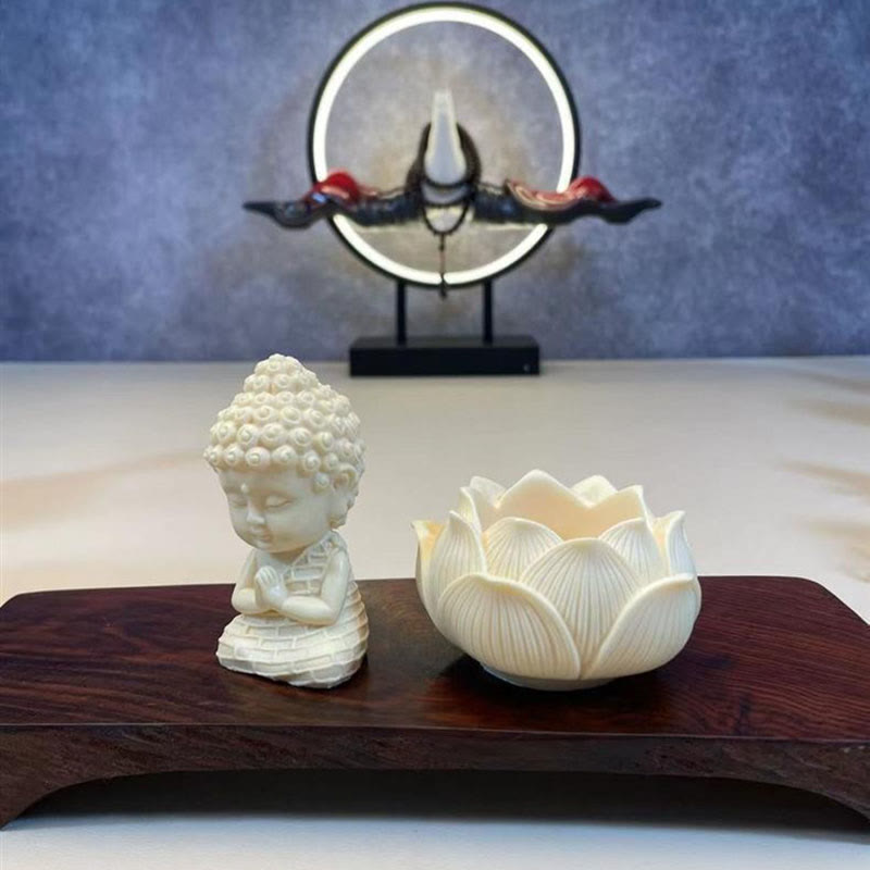 Buddha Stones, Mini fruits ivoire, Tathagata, bouddha Lotus Kwan Yin Avalokitesvara Manjusri Samantabhadra, décoration de bureau de sérénité - image 5