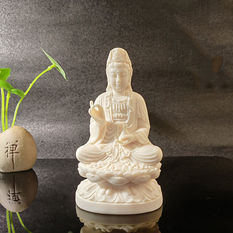 Buddha Stones, Mini fruits ivoire, Tathagata, bouddha Lotus Kwan Yin Avalokitesvara Manjusri Samantabhadra, décoration de bureau de sérénité - image 14