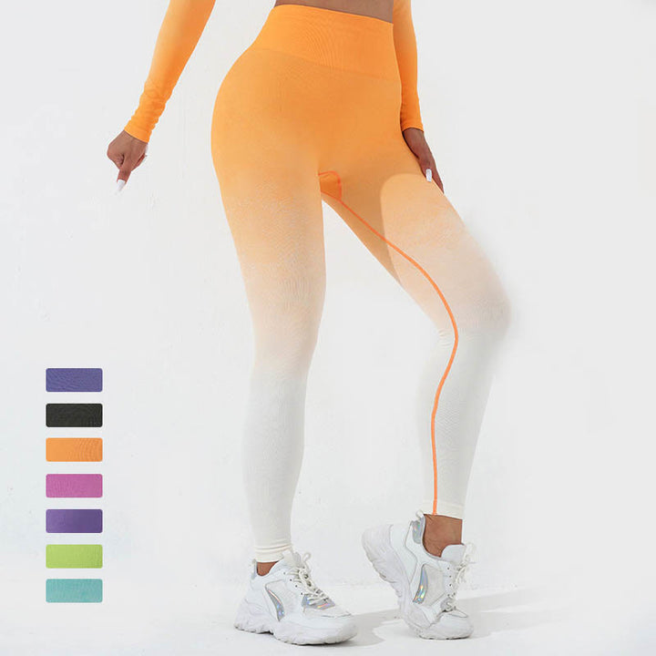 Haut court à manches longues avec dégradé de Buddha Stones -shirt, soutien-gorge, leggings, pantalon, tenue de fitness et de yoga - image 24