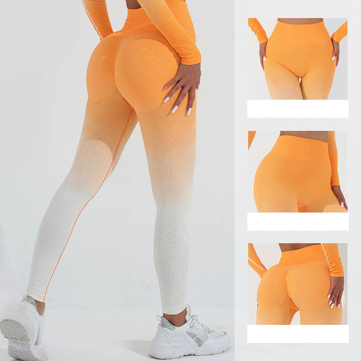 Haut court à manches longues avec dégradé de Buddha Stones -shirt, soutien-gorge, leggings, pantalon, tenue de fitness et de yoga - image 23