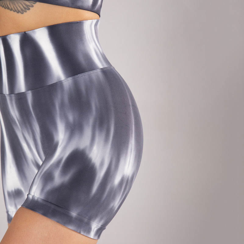 Buddha Stones Lot de 2 hauts courts sans coutures imprimés Tie Dye pour le sport, le fitness, le yoga