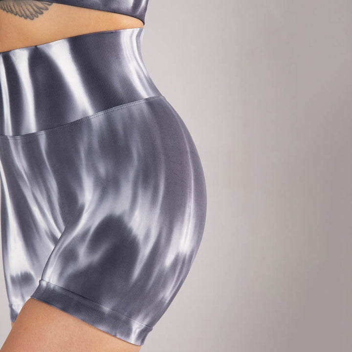 Buddha Stones Lot de 2 hauts courts sans coutures imprimés Tie Dye pour le sport, le fitness, le yoga