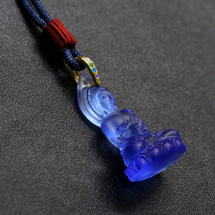 Collier pendentif amulette de sérénité en cristal Liuli Bouddha de médecine Bouddha bleu Tathagata Buddha Stones - image 16