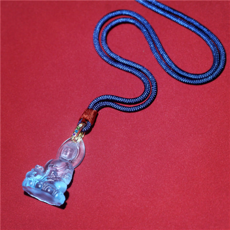 Collier pendentif amulette de sérénité en cristal Liuli Bouddha de médecine Bouddha bleu Tathagata Buddha Stones - image 7