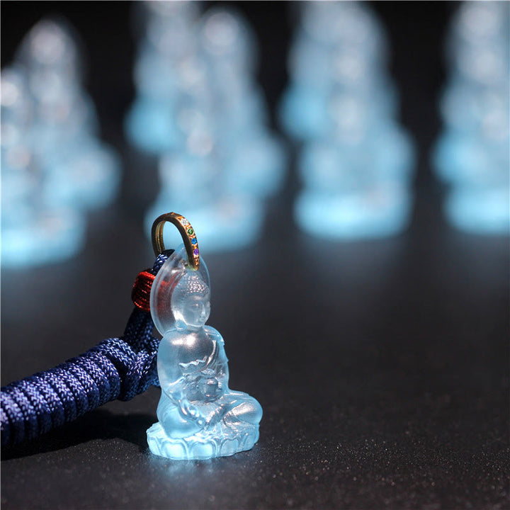 Collier pendentif amulette de sérénité en cristal Liuli Bouddha de médecine Bouddha bleu Tathagata Buddha Stones - image 5