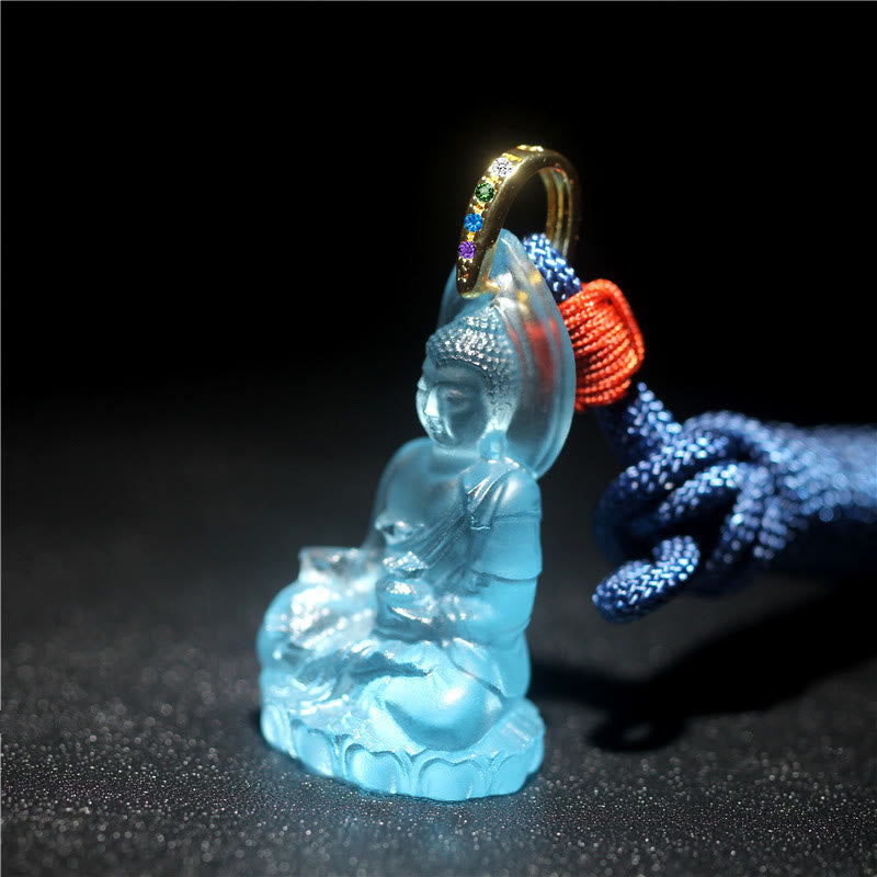 Collier pendentif amulette de sérénité en cristal Liuli Bouddha de médecine Bouddha bleu Tathagata Buddha Stones - image 2