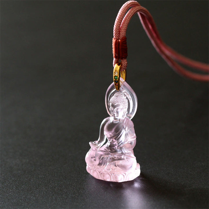 Collier pendentif amulette de sérénité en cristal Liuli Bouddha de médecine Bouddha bleu Tathagata Buddha Stones - image 19